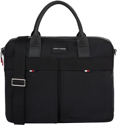 Tommy Hilfiger TH FUNC NYLON COMPUTER BAG Laptoptasche Herren, Schwarz (Black), O im Sale