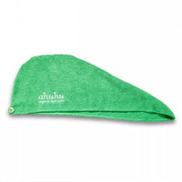 Thumbnail for ahuhu Beautiful Hair Towel (60L x 20W cm) – green hair turban for less friction & breakage during the drying process, moisture-absorbing towel, hair care for thick hair on sale