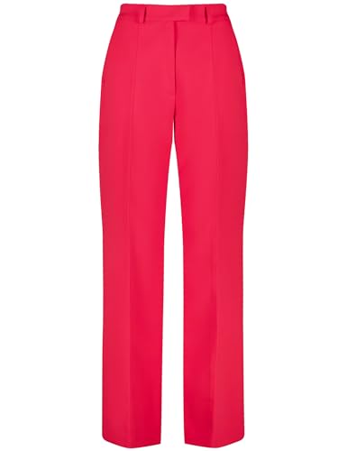 Taifun Damen Elegante Hose mit weitem Bein Wide Leg unifarben reguläre Länge Cherry Red 40 im Sale