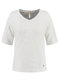 Thumbnail for KEY LARGO Damen Signature New V-Neck T-Shirt, Offwhite (1001), EU im Sale