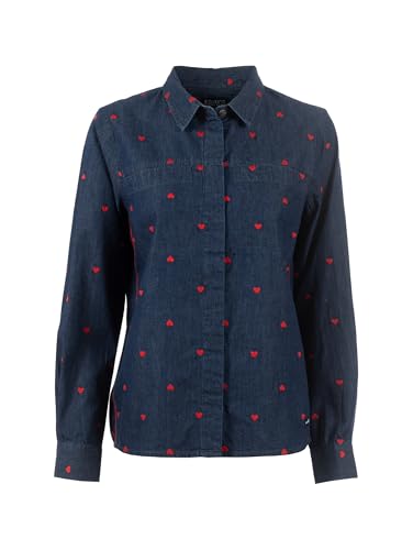 s'questo blouse 1/1 denim blouse, heart embroidery, blouse collar, blue indigo Soquesto collection Sweet Soul on sale