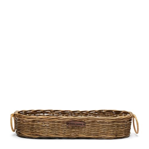 Riviera Maison Bread Basket, Bread Bin, Bread Storage, Woven, Handmade - Rustic Rattan Fresh Baquette Basket - Brown - (LxWxH) 14x40x8 on Sale