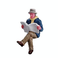 Thumbnail for Lemax 72506 Weihnachtsdorf-Figur: Lesender Morgen Papers, Mehrfarbig im Sale