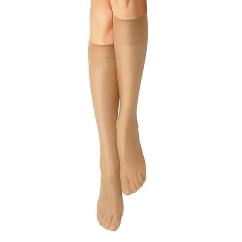 Nur Die Knie Seidenfein 15 DEN transparente Nylon Fein-Kniestrümpfe seidig glänzend breiter Komfortbund Damen im Sale