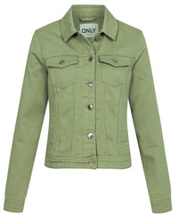 Thumbnail for ONLY Women's Denim Jacket Tia Colored Transition Jacket with Button Placket 15318398 Oil Green 42 on Sale