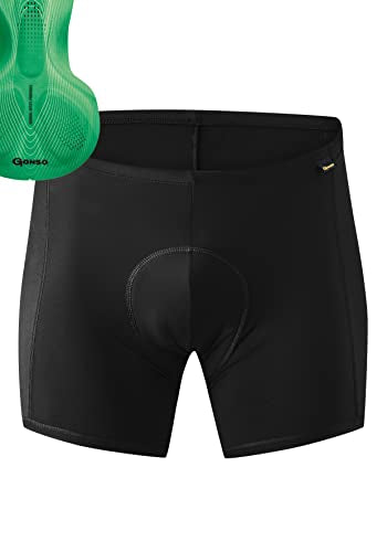 Gonso Sitivo U M, Herren Fahrradunterhose, Passt unter alle Rad-Shorts, Tights mit Sitivo Green Sitzpolster mit Poron-Elementen, Enganliegende Passform, Schwarz/Grün, Gr. 6 im Sale
