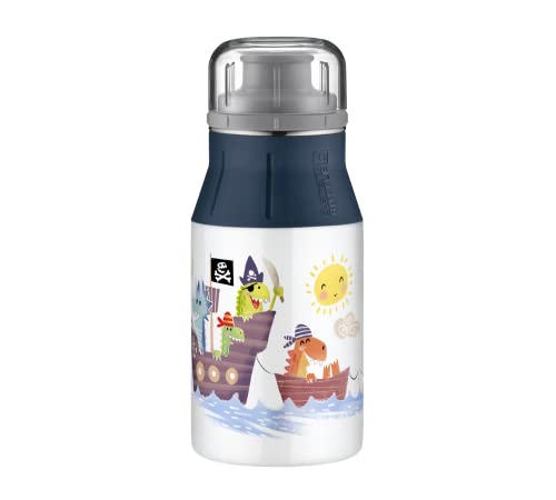 alfi KIDS BOTTLE 400ml, sea adventures, children's drinking bottle made of stainless steel, absolutely leak-proof with screw cap, lightweight and robust bottle, for carbonated drinks, no fingerprints, BPA-free on sale