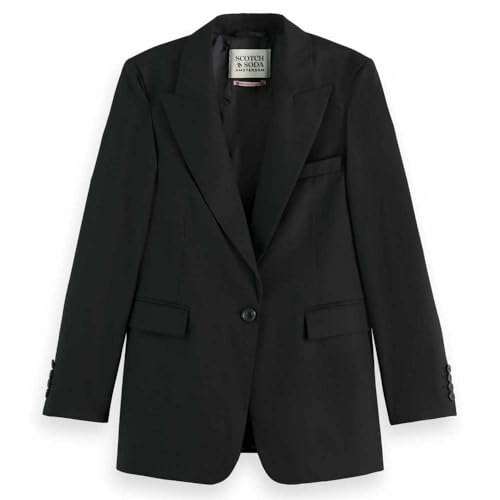 Scotch & Soda Women's Core Sb Fitted Blazer Jacket, Black 0008, im Sale