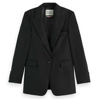 Thumbnail for Scotch & Soda Women's Core Sb Fitted Blazer Jacket, Black 0008, im Sale