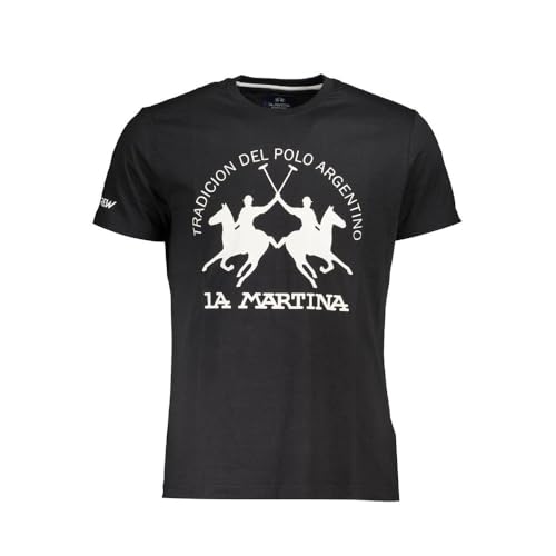 La Martina Schwarzes Baumwoll-T-Shirt für Herren, Schwarz, im Sale