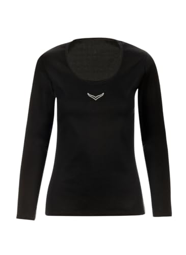 Trigema Damen Langarmshirt mit Swarovski Elements, Einfarbig, im Sale