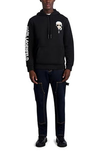 Thumbnail for KARL LAGERFELD Herren Karl Character Hoodie Kapuzenpullover, Schwarz, Large im Sale