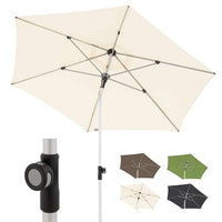 Thumbnail for Doppler Parasol SL-AZ Push Up 220 cm Natural I Garden Parasol Foldable I Parasol with UV Protection 80+ I Parasol made of aluminum I Rain-repellent polyester canopy