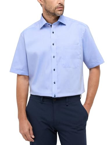 ETERNA Comfort Fit Hemd Halbarm New Kent Kragen Oxford blau im Sale
