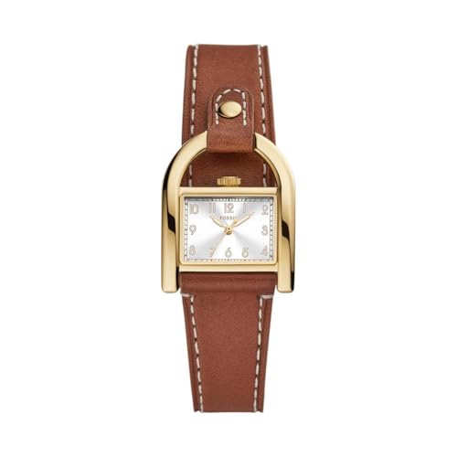 Fossil Uhr für Damen Harwell, Quarzwerk, 28MM GoldEdelstahlgehäuse mit Lederarmband, ES5264 im Sale