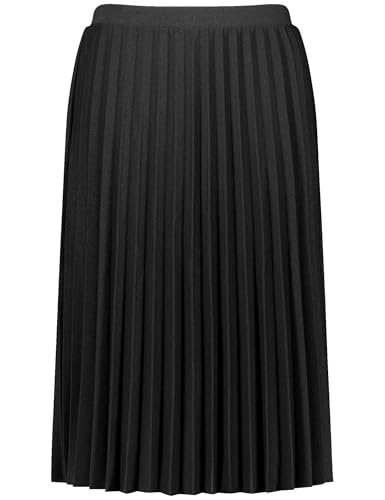 Samoon Damen Plisseerock mit Glitzer-Effekt unifarben wadenlang Black 42 im Sale