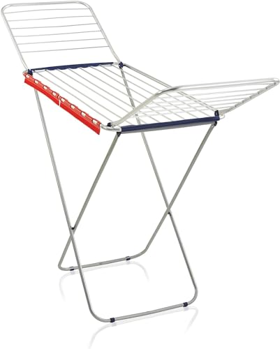 Leifheit Classic Siena 200 Easy Aluminium Clothes Dryer, robust clothes airer for indoor and outdoor use, winged clothes dryer with 20 m drying length for 2 washing loads, dryer with accessories on sale