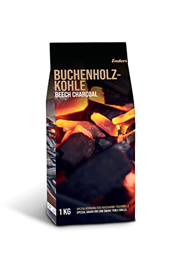 Enders Buchenholzkohle für AURORA Tischgrill 1383, rauchfrei BBQ Grill, Buchen-Holzkohle für schenlles Anzünden, 1 KG im Sale