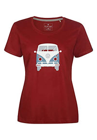 Thumbnail for ELKLINE Women's T-Shirt Cult VW T1 Bulli Print 2041155, Color: syrahred, on Sale