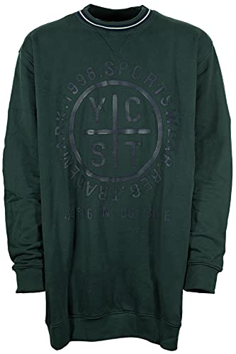 Kitaro Sweatshirt Sweat Shirt Herren Langarm Rundhals Baumwolle, Farbe:dunkelgrün, Herrengrößen:5 im Sale