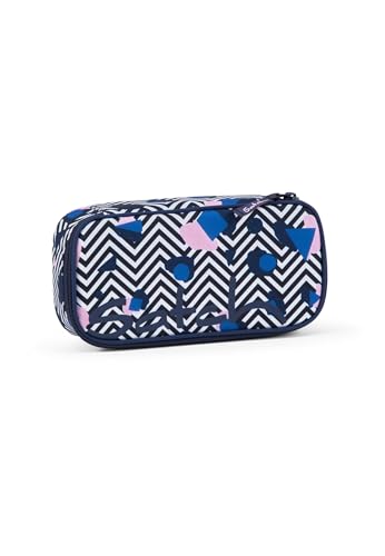 satch pencil case extra large including divider, zipped compartment, pen holder, set square, window for timetable, Stoney Mony - White on sale