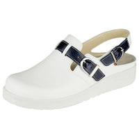 Thumbnail for Berkemann Unisex Work Clogs Rindsleder Wide Fußbett: herausnehmbar 11,5 weiß/Ocean Leder im Sale
