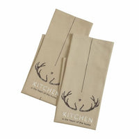 Thumbnail for LOBERON tea towel set of 2 Talim, deer antler motif, modern country house design, absorbent and robust weave, natural coloring, kitchen textiles, cotton, beige on sale