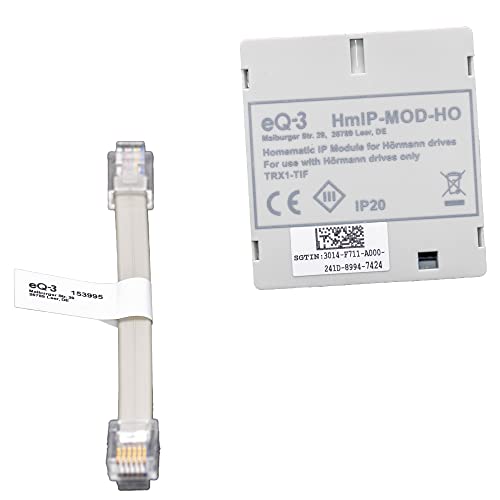 Hörmann Gateway HCP Adapter (for controlling garage door operators via the Homematic IP Smart Homa System, including connecting cable, 51×47.5×16 mm) 4511626, white