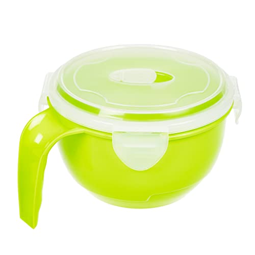 Invero 1 Stück Einzelne Mikrowellen-Futternapf 900 ml mit luftdichtem Deckel und Griff – Idealer Küchenbehälter für Frühstück, Mittagessen, Abendessen, Reisen und mehr – Grün im Sale