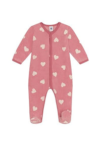 Thumbnail for Petit Bateau A0AXK Long-Sleeved Pyjamas Baby Girl Rosewood/Marshmallow 9 Months on Sale