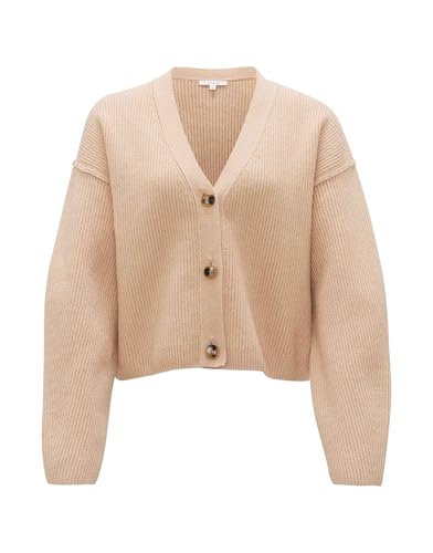 OPUS Damen Strickjacke | RIPP-Cardigan DAUTUMA Loose mit Wolle Macadamia, 42 im Sale