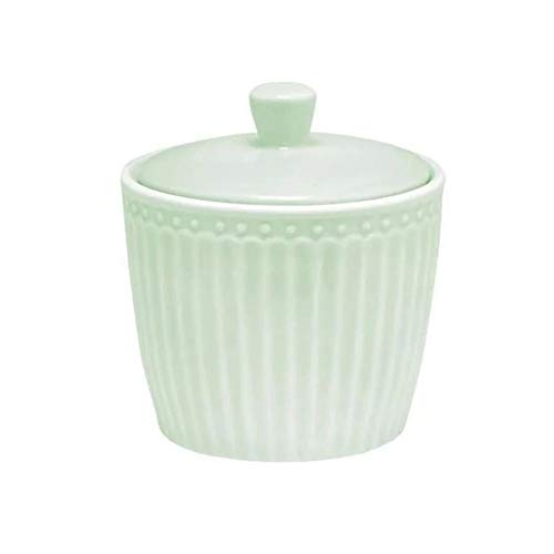 GreenGate Ceramic Sugar Bowl Alice Green Sugar Pot Everyday Tableware Pale Green Can