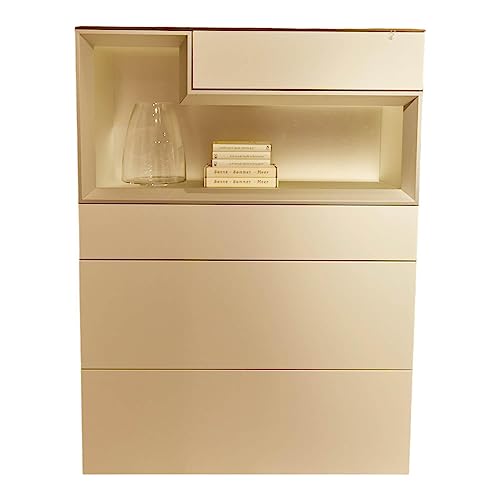 Hülsta Highboard Tetrim Lack Reinweiß Abdeckplatte Keramik Calcatta 4 Schubladen 1 Offe... im Sale