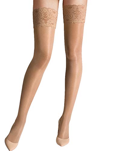 Wolford Damen Satin Touch 20 Stay-Up Strumpfhose, 20 DEN, Beige (Gobi 4365), Large im Sale