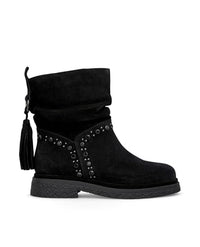 Thumbnail for Alma en Pena. Flat leather ankle boots for women., Black, EU on sale