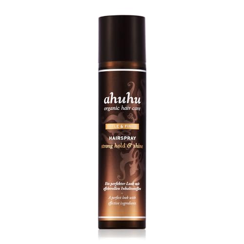 ahuhu STYLE & FINISH Haarspray strong hold & shine (300 ml) - mit pflegendem Arganöl, ohne zu verkleben, leicht wieder auszubürsten, mit herrlich floralem Duft, für alle Haartypen, vegane beauty