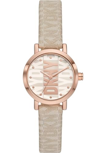 DKNY Damenuhr Soho Quarz/3 Zeigerwerk 28 mm Gehäusegröße mit einem Stoffarmband NY6673 im Sale