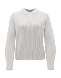 Thumbnail for OPUS Damen Pullover | Strickpullover PADOLLO Regular aus Baumwoll Mix Hazy Fog Melange, im Sale