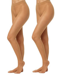 Thumbnail for Only the 2-pack Fit in Form DEN strong support semi-opaque tights silky matte look relieves the legsComfort waistband women on sale