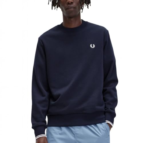 FRED PERRY, Crew Neck Sweatshirt, Navy, im Sale