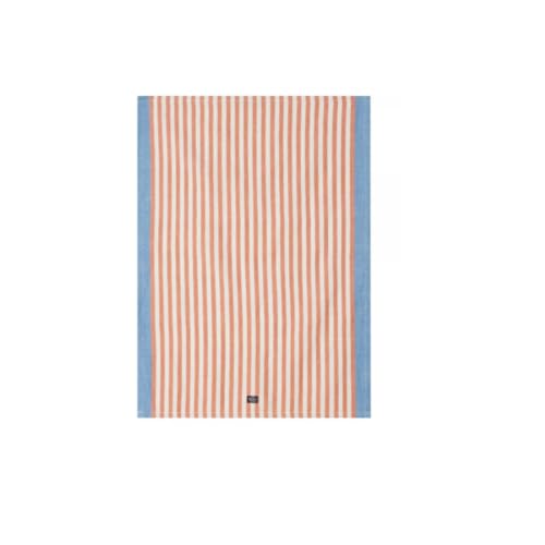 LEXINGTON Striped Cotton/Linen Kitchen Towel, Terra/White, 50x70 on sale