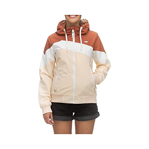 Ragwear NUGGIE BLOCK Damen Frauen Übergangsjacke,Jacke,Übergangsjacke mit Kapuze,wasserabweisend,Braun, im Sale