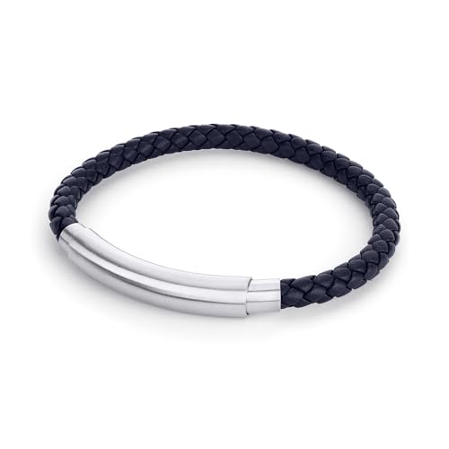 FYNCH HATTON Lederarmband mit Edelstahl in blau FHJ-0096-B-88 im Sale