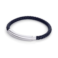 Thumbnail for FYNCH HATTON Lederarmband mit Edelstahl in blau FHJ-0096-B-88 im Sale