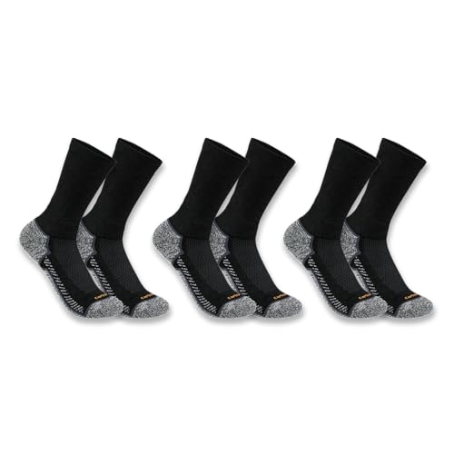 Carhartt Herren Force Mittelschwere Crew-Socken, 3 Paar, Schwarz, im Sale