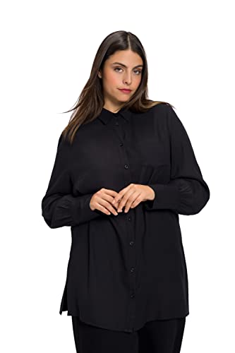 Ulla Popken Damen Blouses Blusen, Schwarz, 46-48 EU im Sale