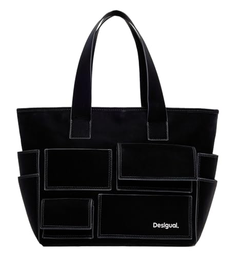 Desigual Women's Accessories PU Shopping Bag, Black im Sale