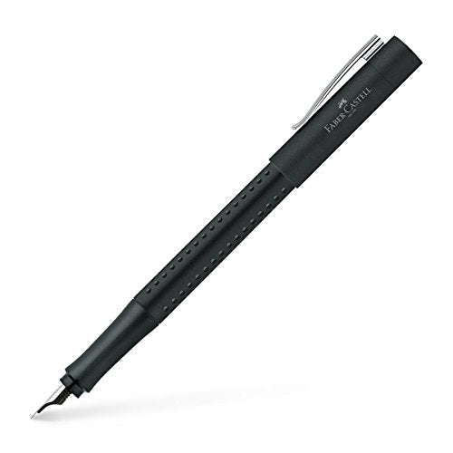FABER-CASTELL 140908 - moderner Füller Grip 2011 mit Ergonomisches Design und Hochwertige Konstruktion, Füllfederhalter mit Feder F, Nachfüllbar inkl. Tintenpatrone - Schwarz, 1 Stück im Sale
