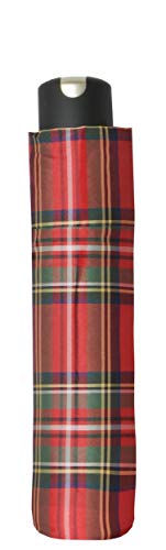 Thumbnail for Doppler Pocket Umbrella Carbonsteel Mini Woven Check – Extremely stable – Checked design – Red on sale