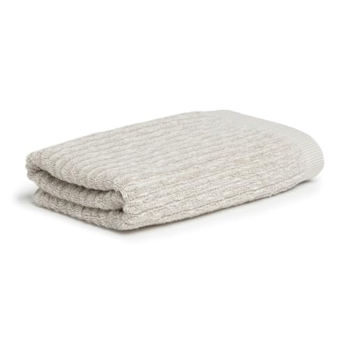 Möve Brooklyn Pinstripe Handtuch 50 x 100 cm aus 85% Baumwolle / 10% Viskose / 5% Leinen, Nature/Cashmere im Sale